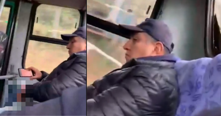 hombre se masturba en bus