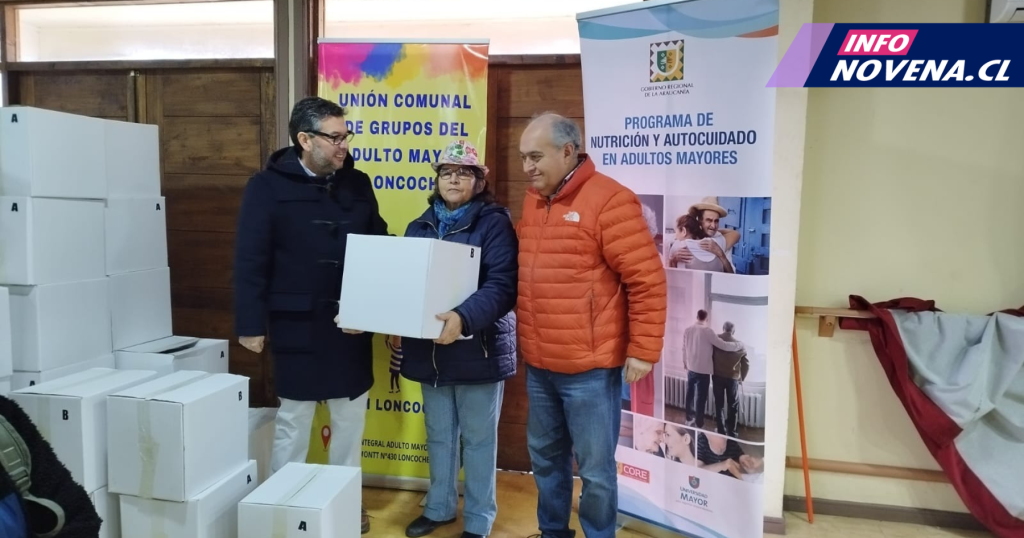 Entrega cajas de alimentos en Loncoche